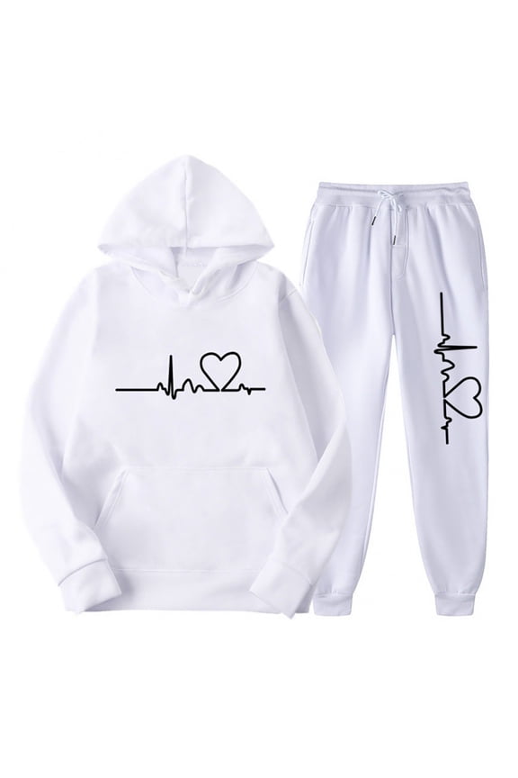 Womens 2 Piece Outfits Lounge Hoodie Sweatsuit Sets Plus Size Sweatshirt with Baggy Fall Comfy Sweatpants with Pockets S-3XL