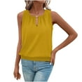 thumbnail image 1 of hotojiny Womens Boho Top Summer Fashion Sleeveless Keyhole Scoop Neck Tunic Blouses Loose Pleated Beach Vaction Shirt, 1 of 6