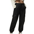thumbnail image 1 of hotojiny Womens Cargo Sweatpants Lightweight High Waist Fall Trousers Fashion Cinch Bottom Outfits Clothes with Pockets, 1 of 6