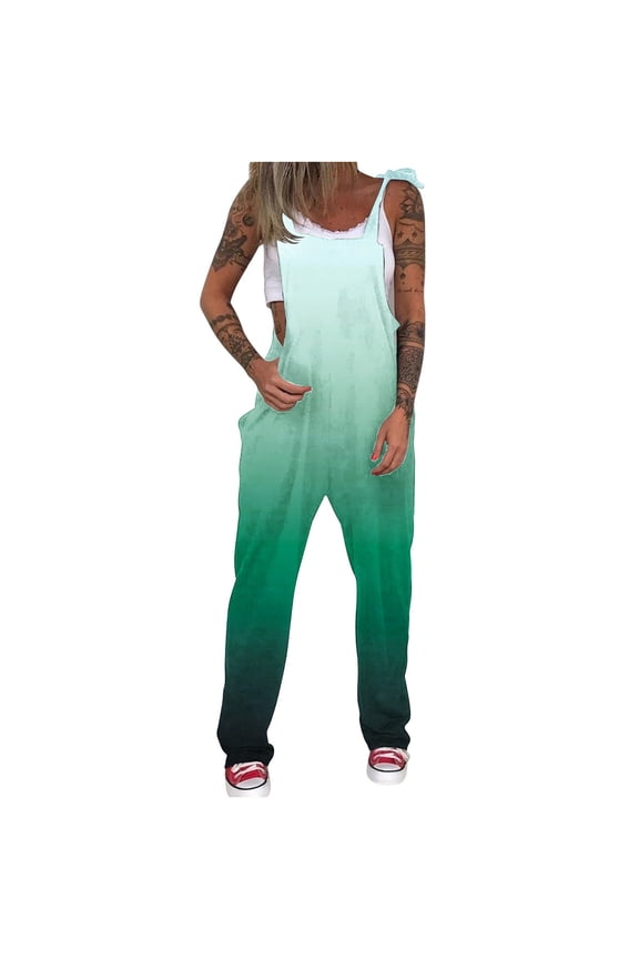 Womens Casual Overalls Loose Sleeveless Wide Leg Straps Romper Lounge Lightweight Vacation Jumpsuit