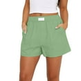 thumbnail image 1 of hotojiny Womens Casual Shorts Soft Wide Leg Baggy High Waisted Pull on Shorts Summer Fashion Beach Shorts with Pockets, 1 of 6