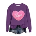 thumbnail image 1 of hotojiny Womens Crewneck Sweatshirt Fashion Valentines Heart Long Sleeve Pullover Fall Loose Fit Tops Clothes S- 5XL, 1 of 5