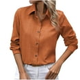 thumbnail image 1 of hotojiny Womens Fall Cotton Linen Shirt Long Sleeve Button Down Dress Shirt Collared Business Casual Blouse Tops, 1 of 5