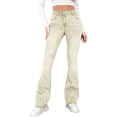 thumbnail image 1 of hotojiny Womens Flare Jeans Mid Waist Bell Bottom Jeans with Pockets Stretchy Denim Bootcut Pants for All Seasons, 1 of 6