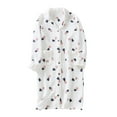 thumbnail image 1 of hotojiny Womens Housecoat Lightweight Fleece Robe Plush Warm Button Down Bathrobe Sleepwear Lounge Nightgown with Pockets, 1 of 5