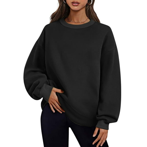 hotojiny Womens Long Sleeve Sweatshirts Casual Crewneck Cute Pullover Lightweight Vintage Tops with Pocket 2025 Fall Clothes
