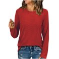 thumbnail image 1 of hotojiny Womens Long Sleeve T Shirt Casual Hollow out Crewneck Tops Lightweight Soft Spring Summer Trendy Blouse, 1 of 6