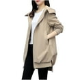 thumbnail image 1 of hotojiny Womens Mid Length Hooded Jackets Zip up Fashion Coats Casual Long Sleeve Solid Color Outwear Loose Comfy with Pocket Fall, 1 of 6