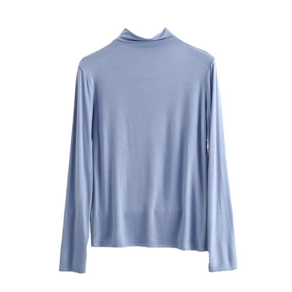 hotojiny Womens Modal Shirts Long Sleeve Stretch Basic T-Shirts Soft Mock Neck Slim Pullover Tee Fashion Tops