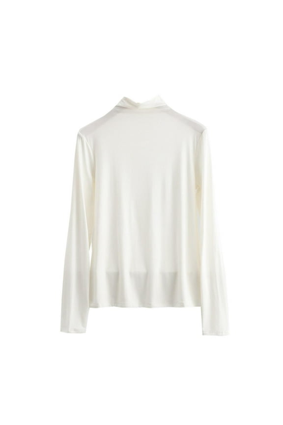 Womens Modal Shirts Long Sleeve Stretch Basic T-Shirts Soft Mock Neck Slim Pullover Tee Fashion Tops