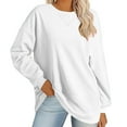 thumbnail image 1 of hotojiny Womens Oversized Sweatshirts Long Sleeve Crew Neck Pullover Solid Color Casual Comfy Fall Fashion Outfits Clothes, 1 of 7