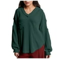 thumbnail image 1 of hotojiny Womens Oversized T Shirts Fall Long Sleeve Workout Tops Fashion Curved Hem Gym Loose Tunic Tee Knit Pullover, 1 of 5