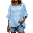 thumbnail image 1 of hotojiny Womens Oversized T Shirts Half Sleeve Fashion Clothes Casual Crewneck Pockets Loose Fit Summer Tops Spring Clothes, 1 of 7