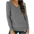 thumbnail image 1 of hotojiny Womens Plus Size T Shirts Soft Long Sleeve V Neck Basic Tee Casual Loose Fit Fall Tops Spring Outfits S-3XL, 1 of 5
