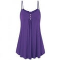 thumbnail image 1 of hotojiny Womens Plus Size Tops Button Sleeveless Flowy Tunic Blouse Summer Casual Spaghetti Strap Camisoles Long Tank Shirt, 1 of 4