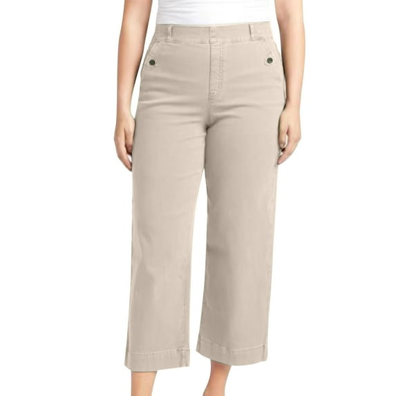 hotojiny Womens Plus Size Work Pants Casual Wide Leg Straight Loose Trousers Trendy Solid Color Suit Pants