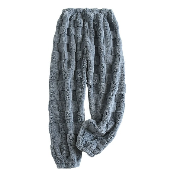 hotojiny Womens Plush Pajama Pants Plaid Cinch Bottoms Elastic Waist Lounge Pj Trousers Winter Warm Sherpa Fleece Liend Sleepwear