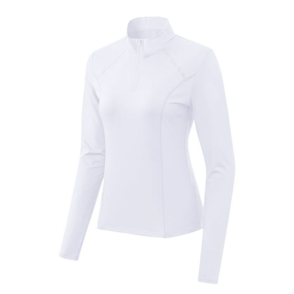 hotojiny Womens Running Tops Lightweight Long Sleeve Quick Dry Performance Pullover Slim Fit Quarter Zip Yoga Athletic Sweatshirt