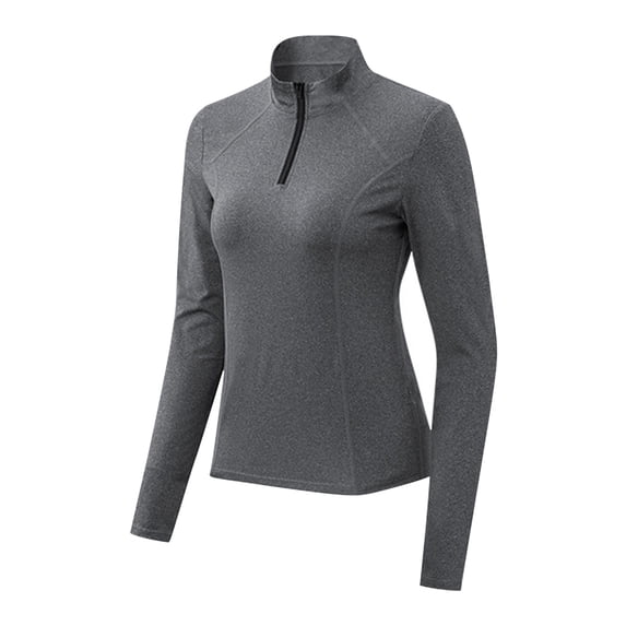 hotojiny Womens Running Tops Lightweight Long Sleeve Quick Dry Performance Pullover Slim Fit Quarter Zip Yoga Athletic Sweatshirt