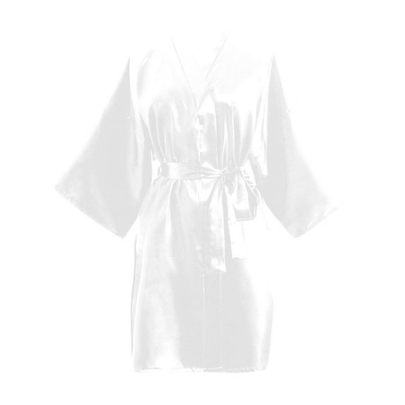 hotojiny Womens Satin Robe Soft 3/4 Sleeve Bathrobe Lightweight Bride Wedding Party Robe Dressing Gown Loungewear Sleepwear