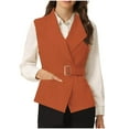thumbnail image 1 of hotojiny Womens Sleeveless Blazer Lapel Collar Belted Suit Vest Jacket Fashion Business Casual Waistcoat with Pocket, 1 of 1