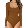 thumbnail image 1 of hotojiny Womens Square Neck Bodysuit Long Sleeve Basic Bodysuit Tops for Daily Casual Going Out Body Suits, 1 of 4