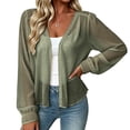 thumbnail image 1 of hotojiny Womens Summer Tops Chiffon Long Sleeve Kimono Cardigans See Through Casual Open Front Lightweight Jackets, 1 of 6
