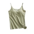 thumbnail image 1 of hotojiny Womens Summer Tops Comfortable Basic Sleeveless V Neck Cami Shirt with Built in Bra Going out Clothes, 1 of 4