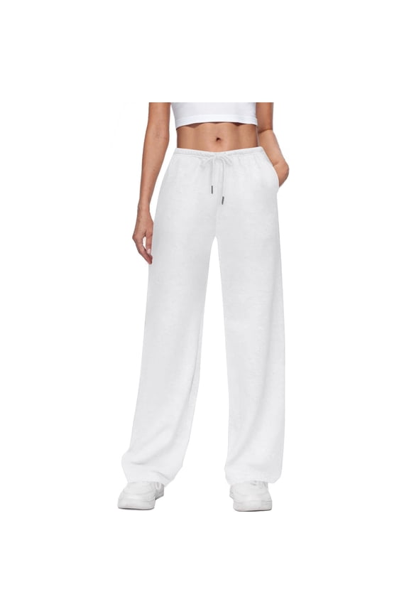 Womens Sweatpants Casual Loose Elastic Waist Wide Leg Pants Lightweight Drawstring Running Workout Sweat Pants