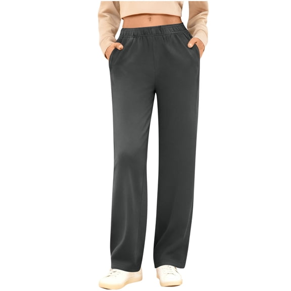 hotojiny Womens Sweatpants Lightweight Solid Color Casual Workout Pants with Pockets Soft Comfy Straight Leg Trouser