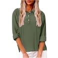 thumbnail image 1 of hotojiny Womens Tops Casual Laple Long Sleeve Tshirts Loose Button down Shirts Lightweight Soft Solid Color Blouse, 1 of 6