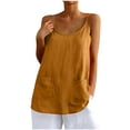 thumbnail image 1 of hotojiny Womens Tops Flowy Sleeveless Summer Boho Tunic Tees Casual Crewneck Loose Fit Spaghetti Strap Cami Shirts with Pockets, 1 of 7