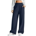 thumbnail image 1 of hotojiny Womens Wide Leg Sweatpants Baggy Lounge Workout Travel Pants with Pockets Fall Fashion Outfits Winter Clothes, 1 of 7