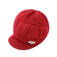 thumbnail image 1 of hotojiny Womens Winter Hat with Brim Warm Fleece Lined Knitted Beret Hat Elegant Plush Trendy Stretchy Hats, 1 of 5