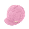thumbnail image 1 of hotojiny Womens Winter Hat with Brim Warm Fleece Lined Knitted Beret Hat Elegant Plush Trendy Stretchy Hats, 1 of 1