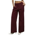 thumbnail image 1 of hotojiny Work Pants Women Fall Fashion Wide Leg Stretchy Office Pants Pull on Dress Pants Low Rise Casual Trousers Slacks for Women, 1 of 6