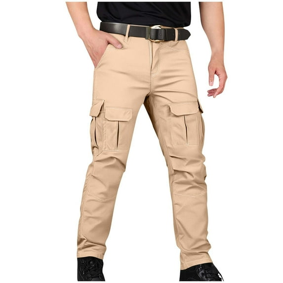 hotojiny Work Pants for Men Fall Hiking Pants Lightweight Straight Leg Stretch Training Outdoor Cargo Pants with Pockets