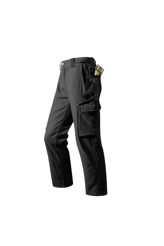 Work Pants for Men Fall Winter Warm Fleece Lined Performance Cargo Pants Lightweight Fishing Hiking Pant with Multi Pockets