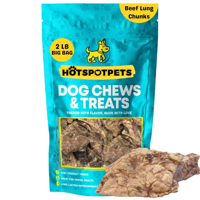 hotspot pets Dehydrated Beef AIF4 Lung Dog Treats 2lb Big Bag All