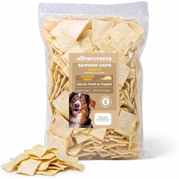 Hotspot Pets Rawhide Chips for Dogs - 5LB Bag, Rawhide Dog Chews Single Ingredient Dental Chews for Dogs