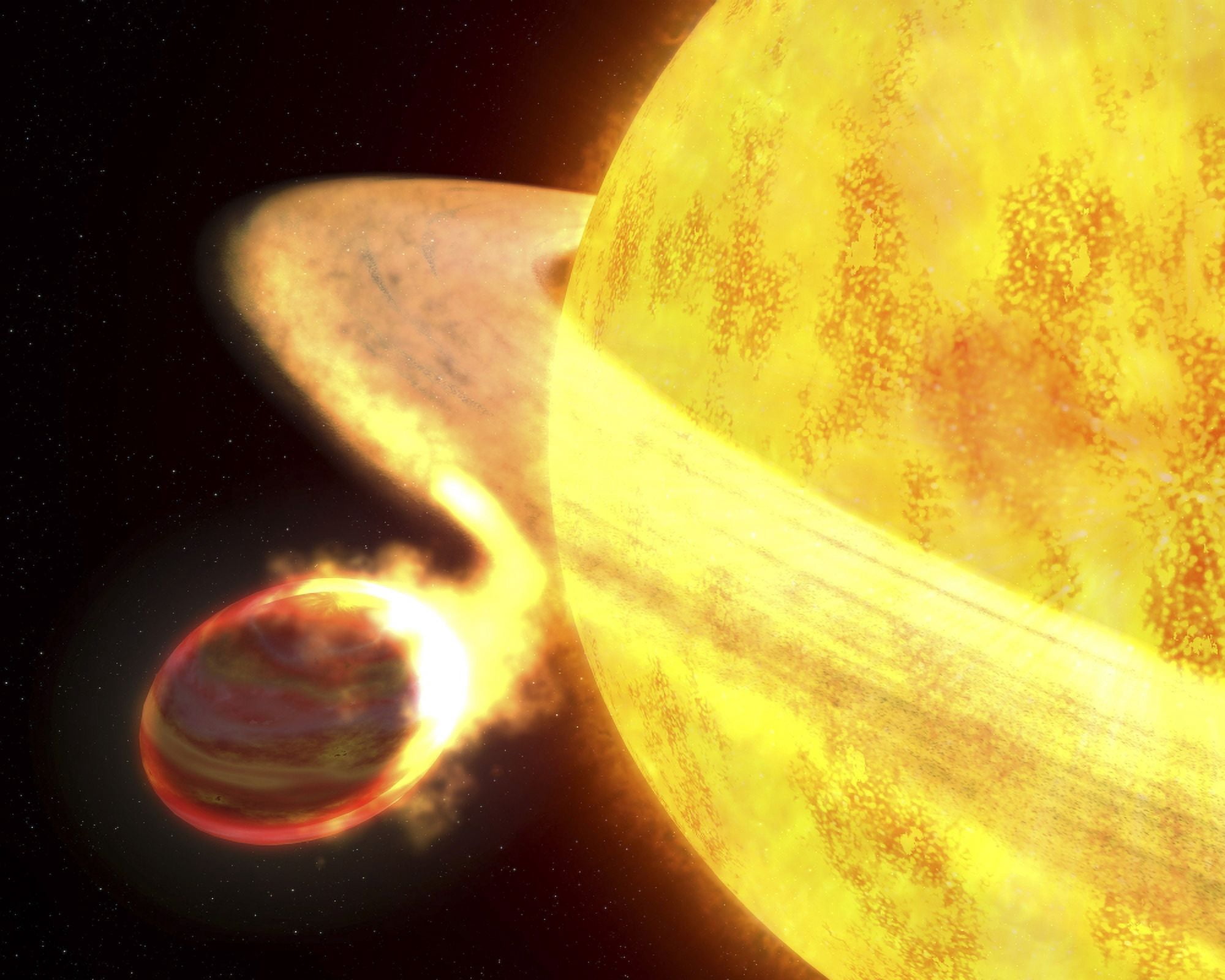The hottest known planet in the Milky Way called WASP-12b is so close to its sunlike star that it is superheated to nearly 2800 degrees Fahrenheit Canvas Art - Stocktrek Images (32 x 26)