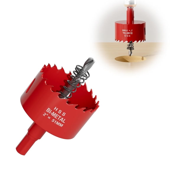 A house of tools 2" (51mm) Bi-Metal M42 High Speed Steel Hole Saw | with Pilot Drill Bit, Smooth Cutting Edge for PVC, Drywall, Wood, Plastic, Gypsum Board, Rubber, Thin Metal