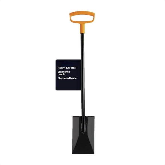 A house of tools 46" Spade Garden Shovel, Steel Flat Spade with Ergonomic D-Handle, Sharp Blade Square Shovel for Lawn Edging, Digging, Heavy Duty Yard Tool, Easy Cuts in Grass and Turf