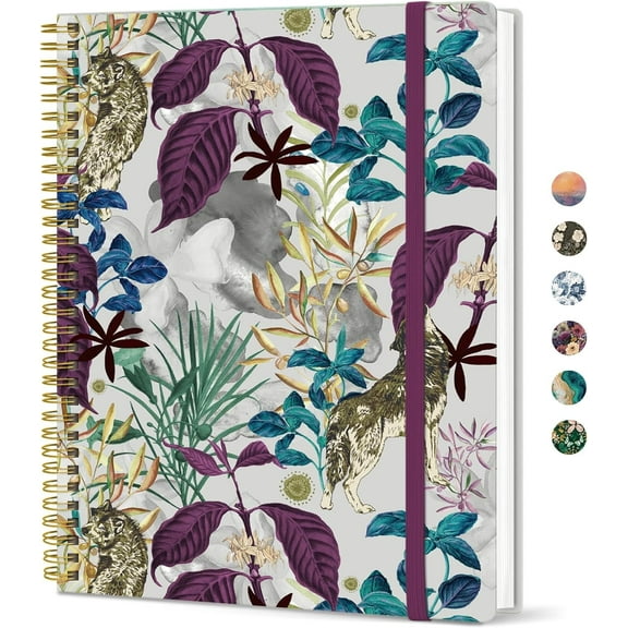 A house of tools Aesthetic Lined Spiral Journal Notebook For Women, 8.5"x11" Cute Large Notebooks for Work & Note Taking, College Ruled Journaling Notebook for Writing, Plastic Cover, Jungle