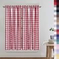 thumbnail image 1 of A house of tools Buffalo Plaid Gingham Pattern Rod Pocket Short Window Curtains for Kitchen Cafe Curtains Bathroom Window Curtains 45 Inches Long, Red/White, 1 of 11