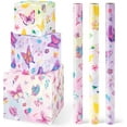 thumbnail image 1 of A house of tools Butterfly Wrapping Paper Rolls - 3 Short Rolls Butterfly Birthday Gift Wrap Paper for Kids Girls Birthday Party Packing Supply Purple Wrapping Paper with Cut Lines 17 in x 10 ft, 1 of 14