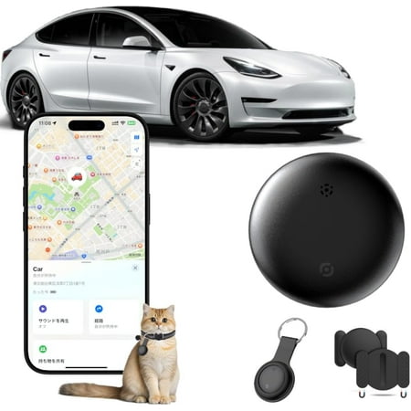 A house of tools Car GPS Tracker for Vehicles, GPS Tracker Work with Find My (iOS Only), Car Vehicle Tracking Anti-Lost Locator with App for Cars, Pets (Black)