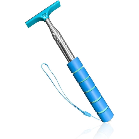 A house of tools Car Side Mirror Squeegee, 35.6'' Retractable Rearview Mirror Wiper, Mini Portable Auto Window Squeegee Cleaner, Universal Vehicle Glass Cleaning Tool for Rainy Foggy Weather (Blue)