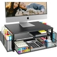 thumbnail image 1 of A house of tools Desk Organizer and Accessories, 2-Tier Computer Monitor Stand Riser with Drawer and 2 Pen Holders, Office Desk Accessories for Office Supplies, Black, 1 of 8
