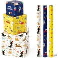 thumbnail image 1 of A house of tools Dog Wrapping Paper Rolls - 3 Rolls 17" x 120" Doggy Boys Wrapping Paper Rolls Puppy Gift Wrap Paper Kids Birthday Gift Packign Holiday Supply Short Roll Mini Roll with Cutting Line, 1 of 14